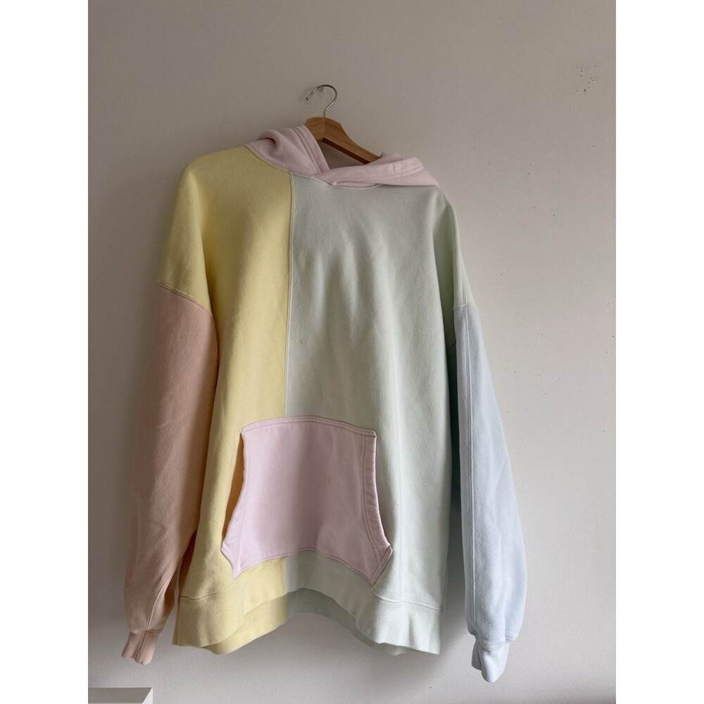 ✿ Abercrombie Fitch Trevor Project Pastel Colorblock Hoodie XL Sherpa Lined Cozy